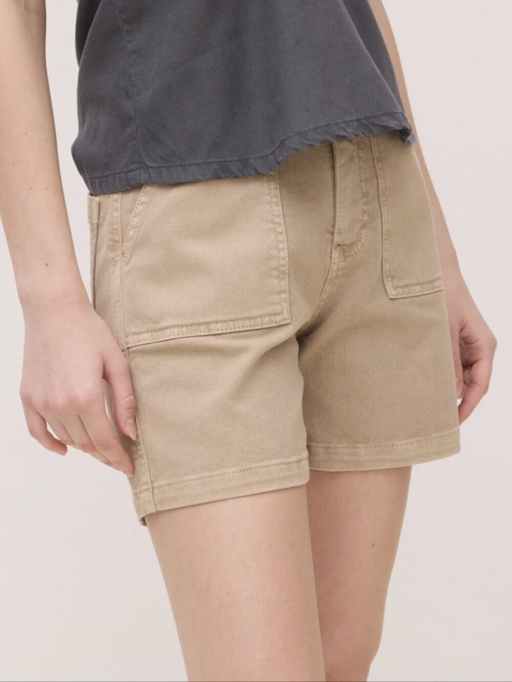 Dex Cotton tan Shorts Neutral High Rise Old Money Khaki Shorts Women's Sz 20